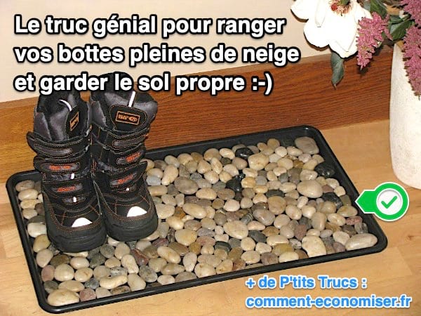 Le rangement facile à faire pour chaussures et bottes pleines de neige
