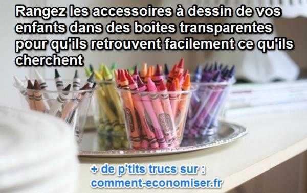 des boites en plastiques pour ranger les crayons