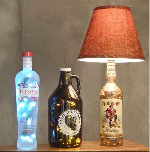recycler vieille bouteille en lampe