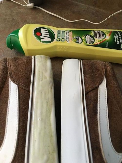 Nettoyer la semelle des chaussures avec du CIF