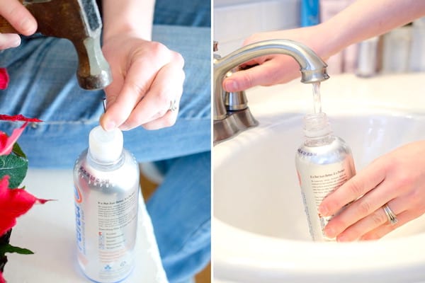 Astuce jardinage : arrosez les plantes avec une bouteille en plastique lorsque vous êtes en vacances.