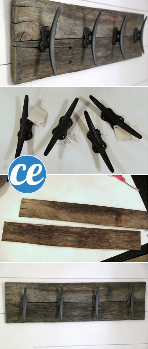 Support mural de rangement rustique fit avec des palettes en bois
