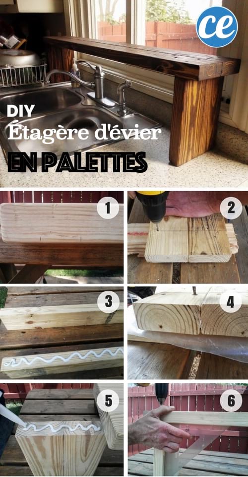 Tuto pour une étagère d'évier faites avec des planches de palettes