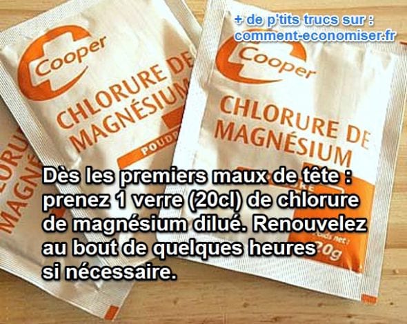 le chlorure de magnésium soulage les maux de tête