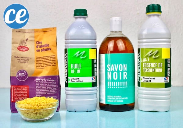 La recette de la cire à bois faite maison avec de la cire d'abeille, de l'huile de lin et de la térébenthine.