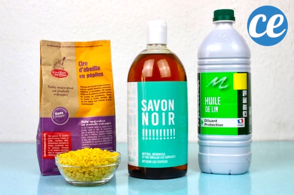 Cire de bois faite-maison : la recette de la cire à bois avec de la cire d'abeille et de l'huile de lin.