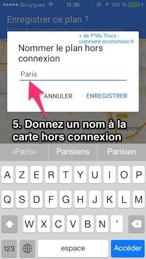 Donnez un nom à la carte hors connexion