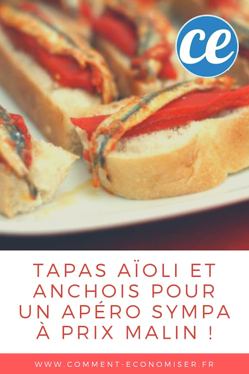 La recette facile et économique des tapas aïoli et anchois pour un apéro dînatoire.