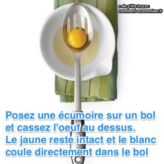 Comment séparer le blanc du jaune oeuf