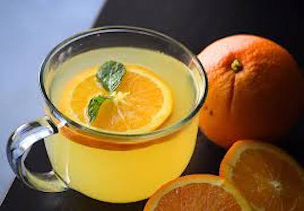 herbal tea with orange slice