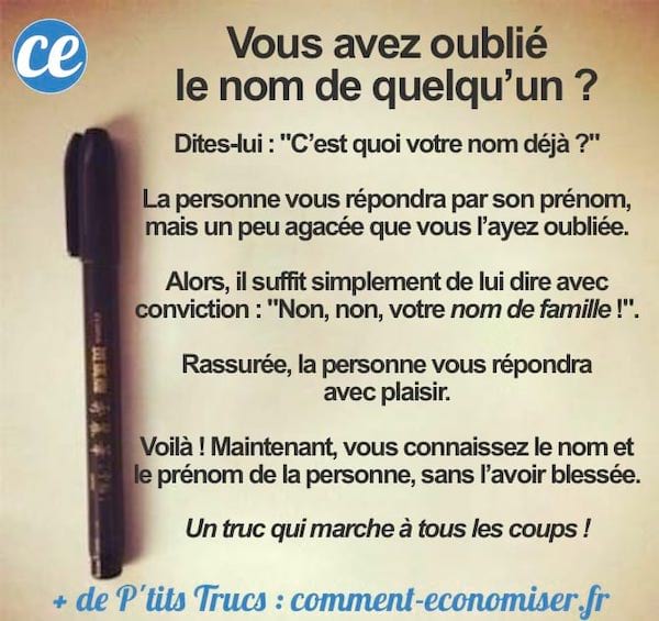 Vous avez oublié le nom de quelqu'un ? Voici l'astuce ultime pour le retrouver !