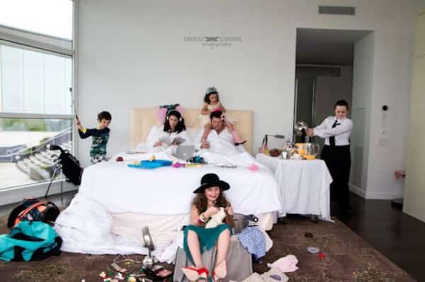 rien ne perturbe le petit déjeuner au lit des parents