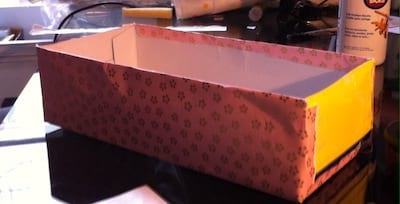 tuto pour faire une boîte de rangement avec du papier décoratif