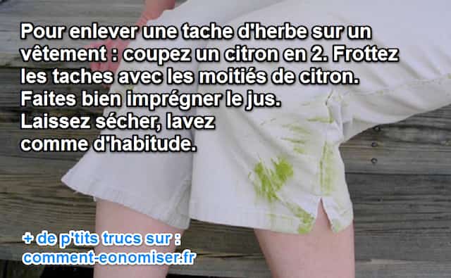 Comment enlever taches d'herbe avec du citron