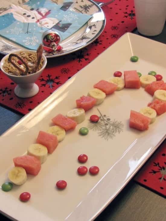 canne à sucre de fruits pour le dessert de noël