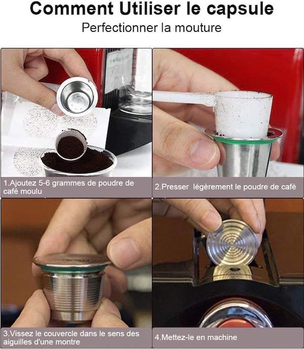 Étapes pour utiliser les capsules rechargeables