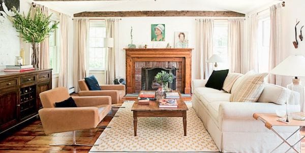 Mobilier avec des poutres en bois