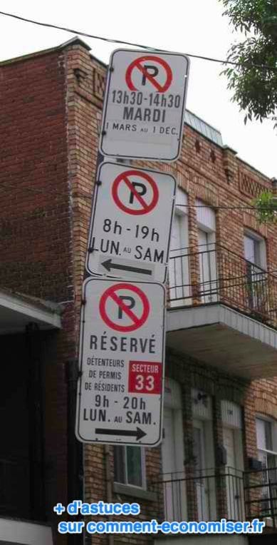 panneaux de stationnement incompr&eacute;hensible