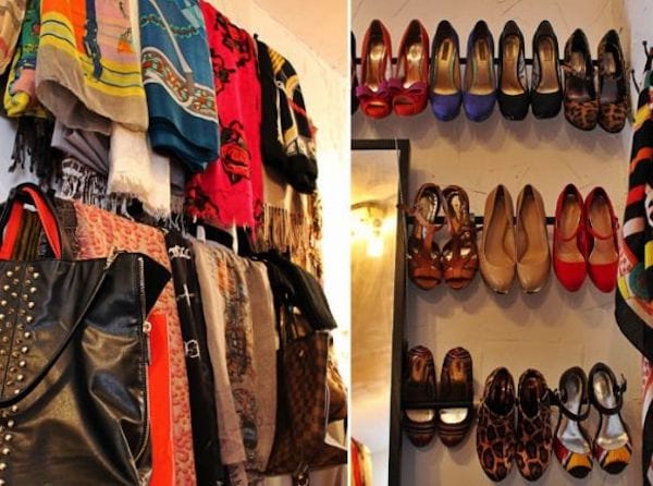 Rangement pratique pour chaussures sur le mur