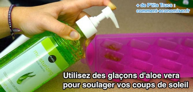 Utilisez des glaçons d'aloe vera  pour soulager vos coups de soleil