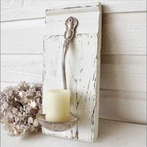 transformer une louche en porte-bougie