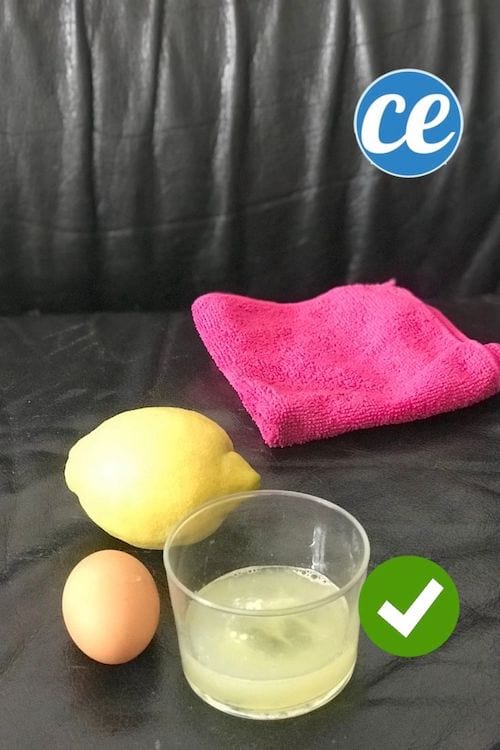 Du jus de citron et du blanc d'oeuf mélangés pour raviver le cuir.