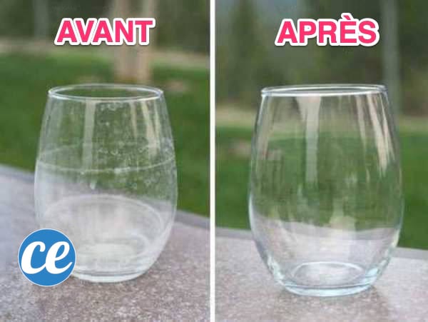 Utilisez du vinaigre blanc pour enlever les taches de calcaire sur les verres