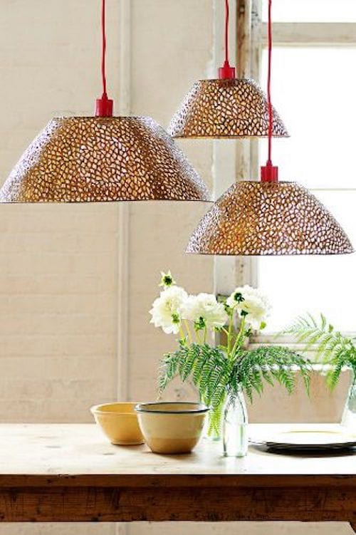 Trois lampes en suspension