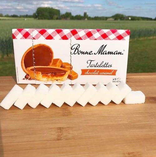 Des tartelettes chocolat caramel Bonne Maman et leur équivalent en sucre