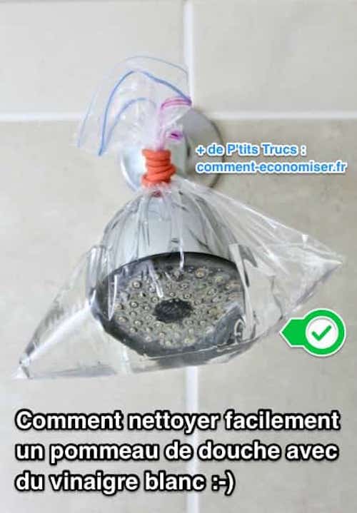 détartrer pomme de douche en une nuit