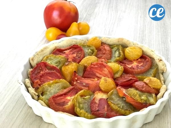 tarte feuilletée à la tomate et moutarde