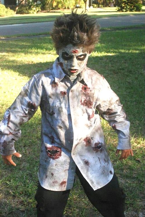 costume halloween avec de vieux vetements recyclés