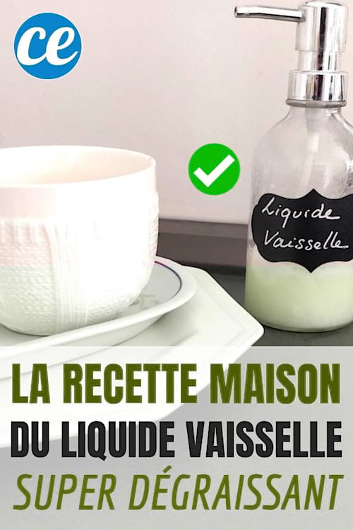liquide vaisselle maison dans distributeur en verre et pile de vaisselle