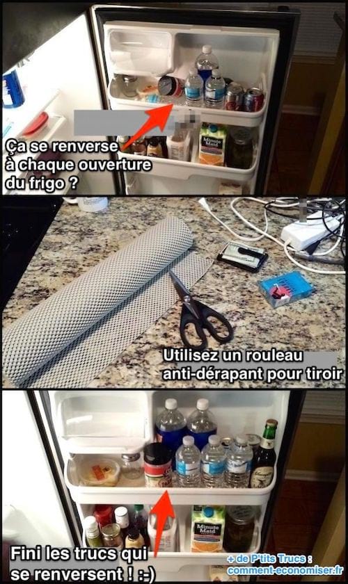 Astuce pour éviter que les trucs sur les étagères se renversent