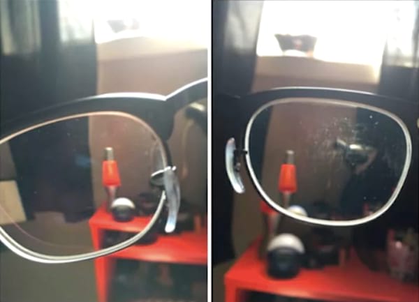 Des lunettes de vue seulement 10 min après un nettoyage.
