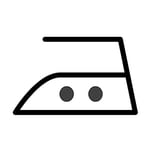 Étiquettes de lavage : le symbole pour "Repassage au fer à température modérée".