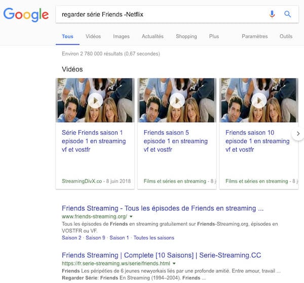 Utilisez le trait d'union avant un mot pour ne pas l'inclure dans vos recherches Google.
