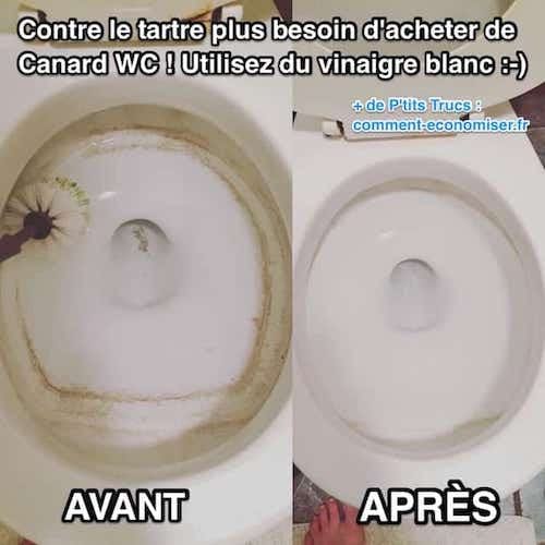 5 astuces naturelles pur détartrer les wc avec du vinaigre