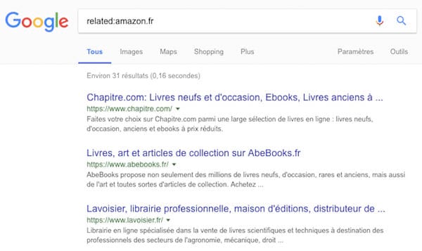 Utilisez la commande related: de Google pour trouver des sites similaires.