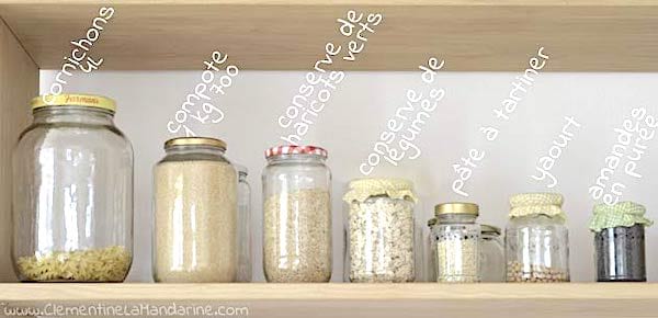 garder des bocaux en verre pour le vrac