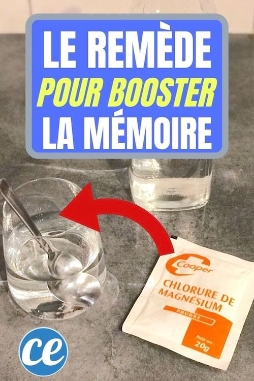 Un sachet de chlorure de magnésium avec un verre d'eau