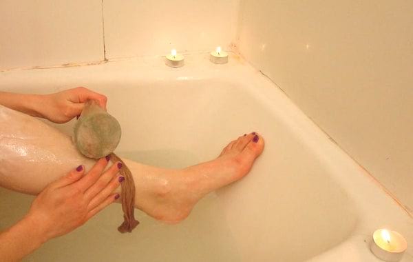 savon dans un collant