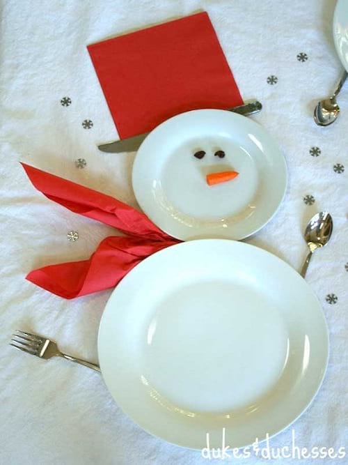 Bonhomme de neige sur table pour noel 