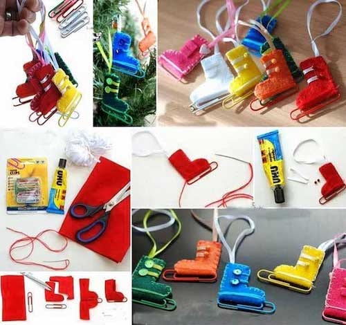 Plusieurs fournitures transformées en décoration pour noel 