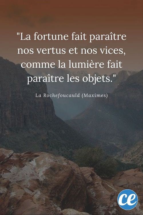 La fortune fait paraître nos vertus et nos vices, comme la lumière fait paraître les objets.