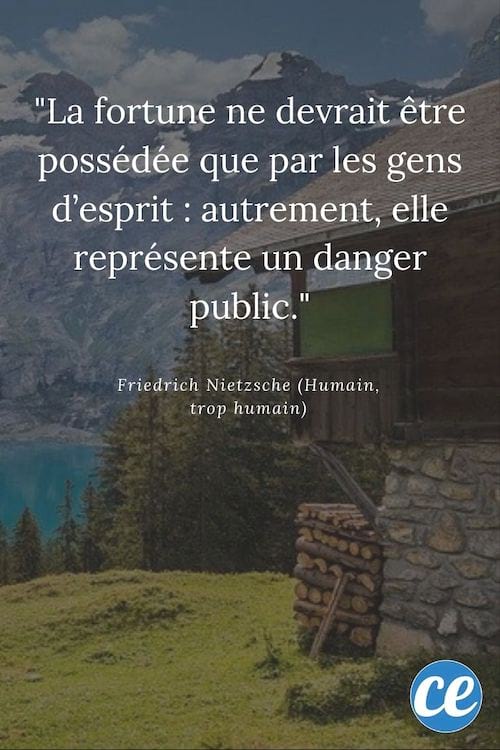 La fortune ne devrait être possédée que par les gens d'esprit : autrement, elle représente un danger public.