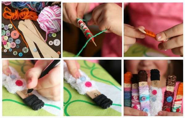 Minis poupées recouverte de fil en laine 