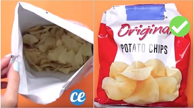 L'astuce pour refermer un paquet de chips sans pince et sans attache