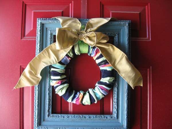 Couronne de Noel en chaussette 