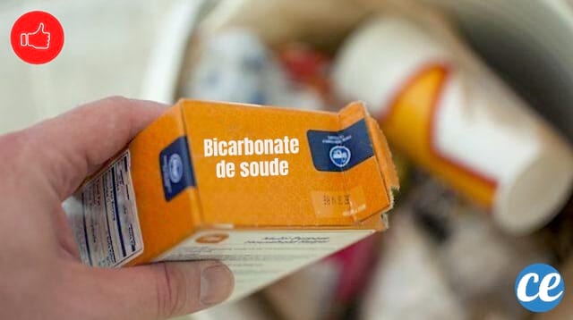 Du bicarbonate saupoudré dans la poubelle qui pue pour enlever les odeurs